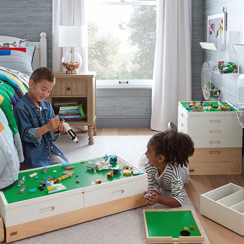 Pottery Barn Kids Lego Storage Build And Stack Simply White Natural image number 3